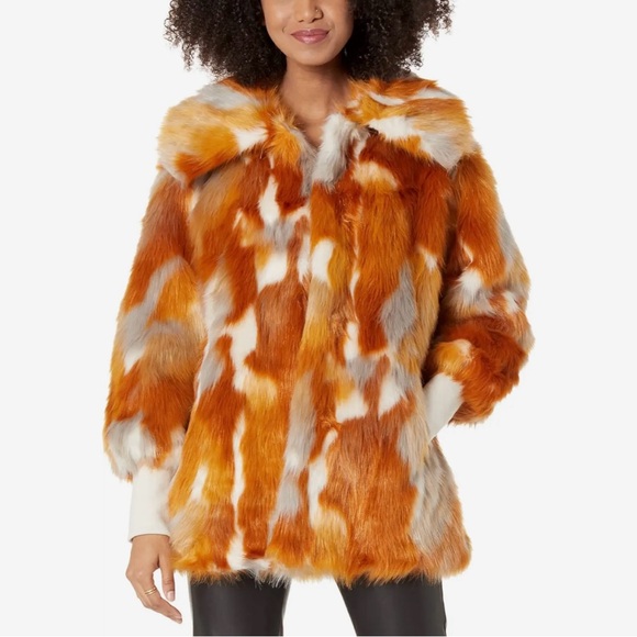 NVLT Faux Fur Coat Size L NWT - Picture 1 of 8